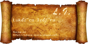Lukács Izóra névjegykártya