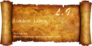 Lukács Izóra névjegykártya